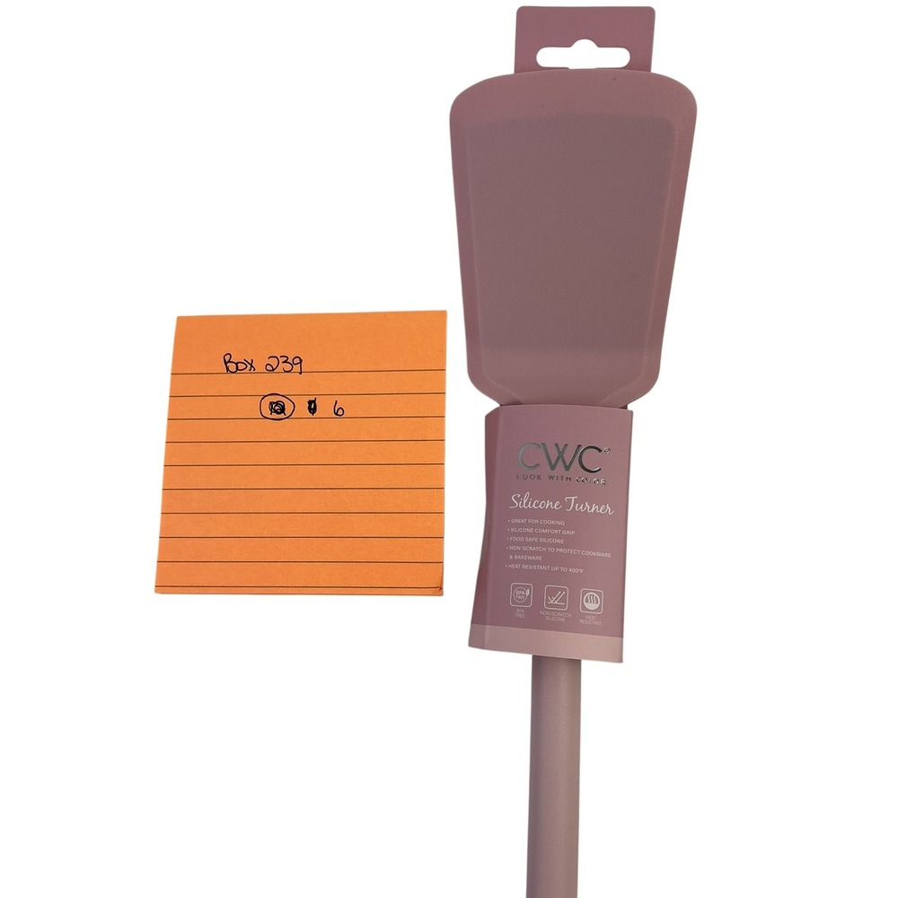 CWC Cook With Color Pink Silicone Turner & Spatula Set BPA Free 450F - Picture 11 of 13